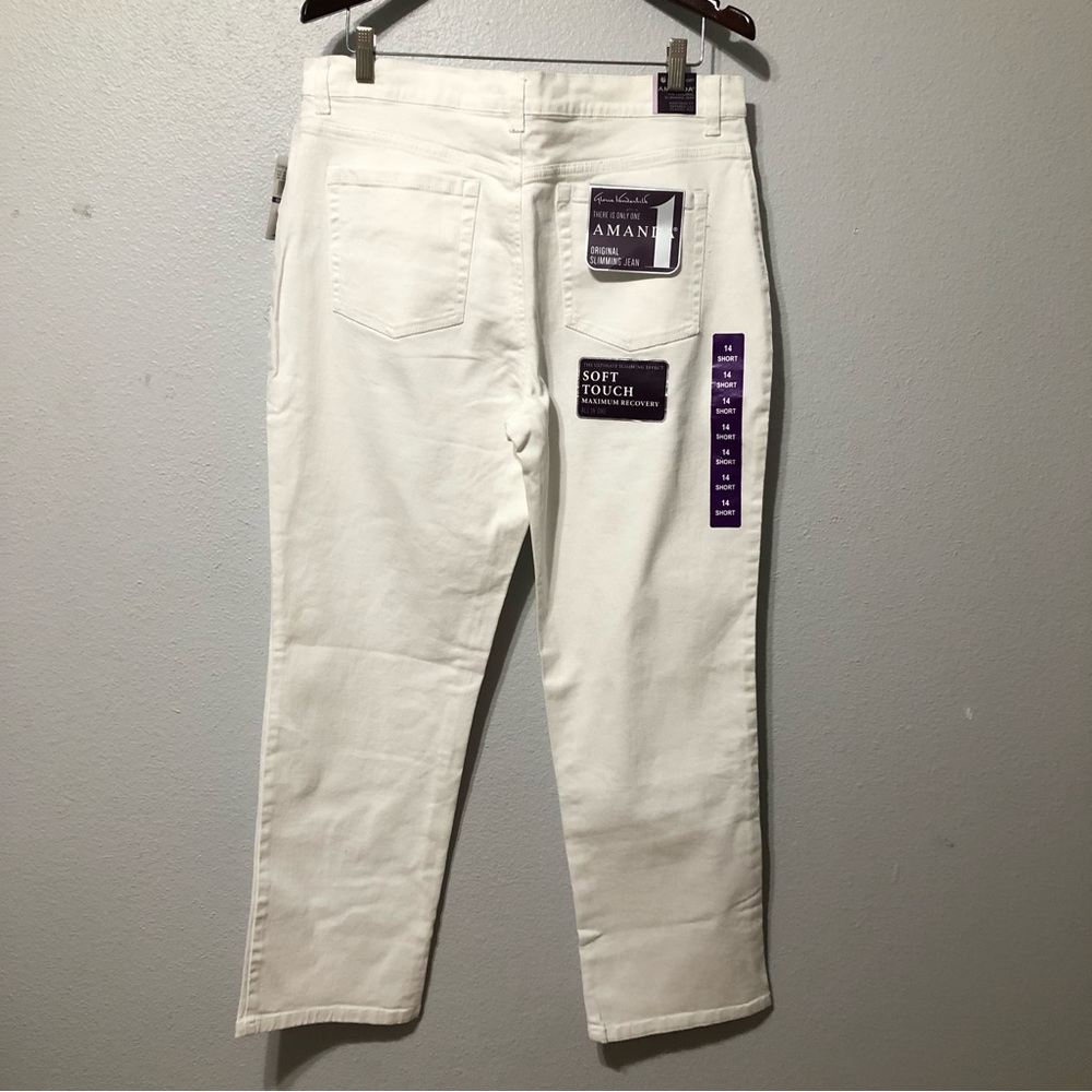Gloria Vanderbilt Amanda White Straight Jeans Size 14 Short Classic Rise - Picture 2 of 8